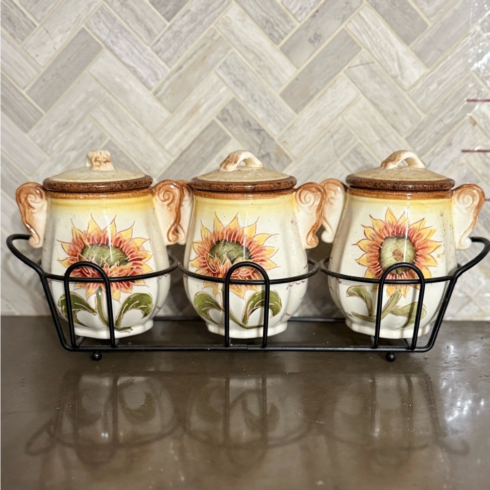 Sunflower Ceramic Canister Set